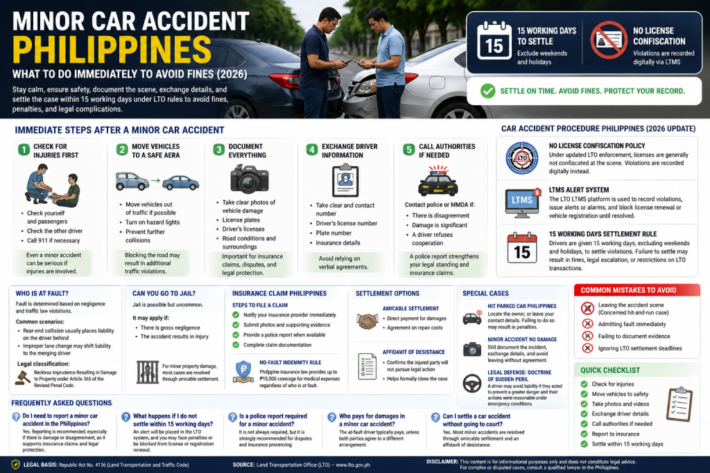 minor car accident rules